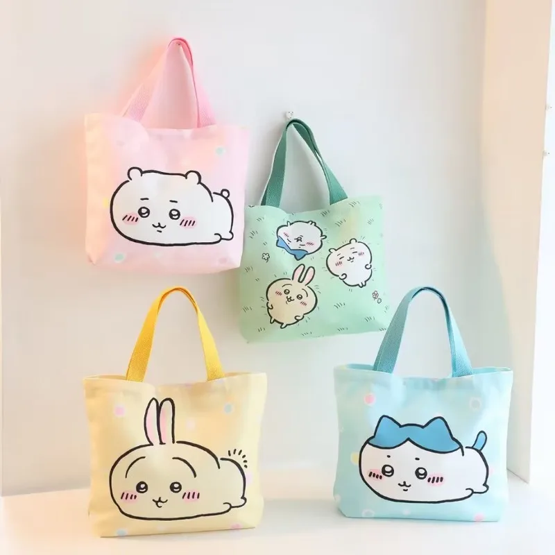 

Chiikawa Bento Bag Hachiware Cartoon Cute Character Canvas Handheld Portable Lunch Box Bag Student Travel Storage Commuting Gift