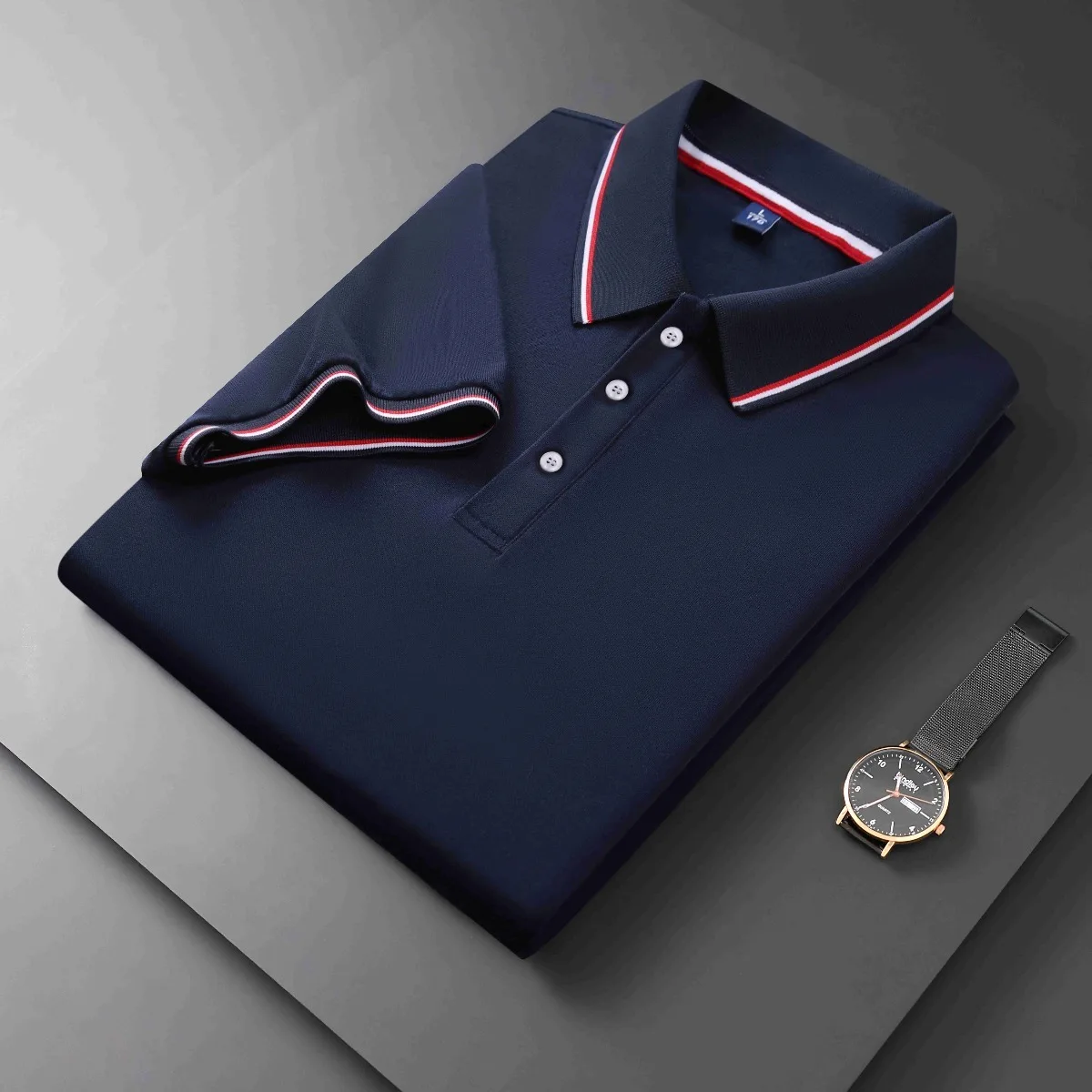 Men's New Hot Europe America 2025 Luxury Brand Star with The Same Ruff Cool Cotton Intercolor Lapel POLO Fashion Business POLO