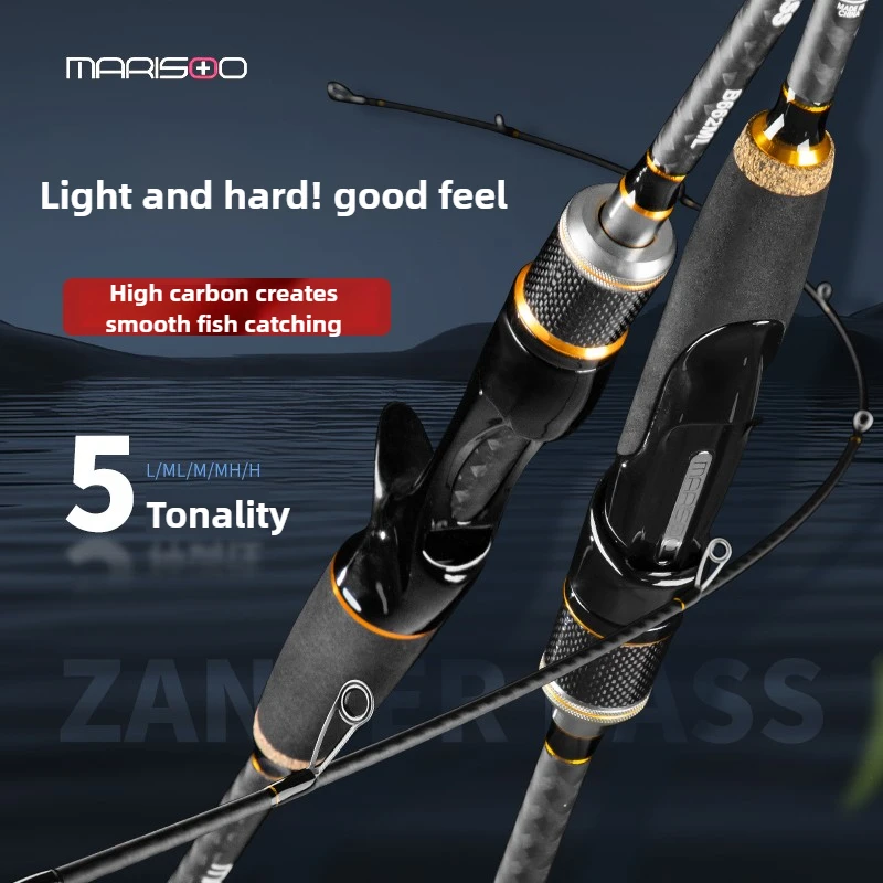 Marisoo Lure Fishing Rod High Carbon Spinning Casting Far Throw Widely Used Sea Fishing Rod Black Pit Novice Fishing Rod