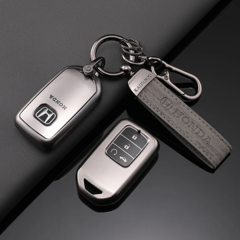 Silver TPU Car Remote Key Case Cover Holder Shell Fob For Honda Civic CR-V HR-V VEZEL JAZZ Accord Jade Crider Odyssey 2015-2018
