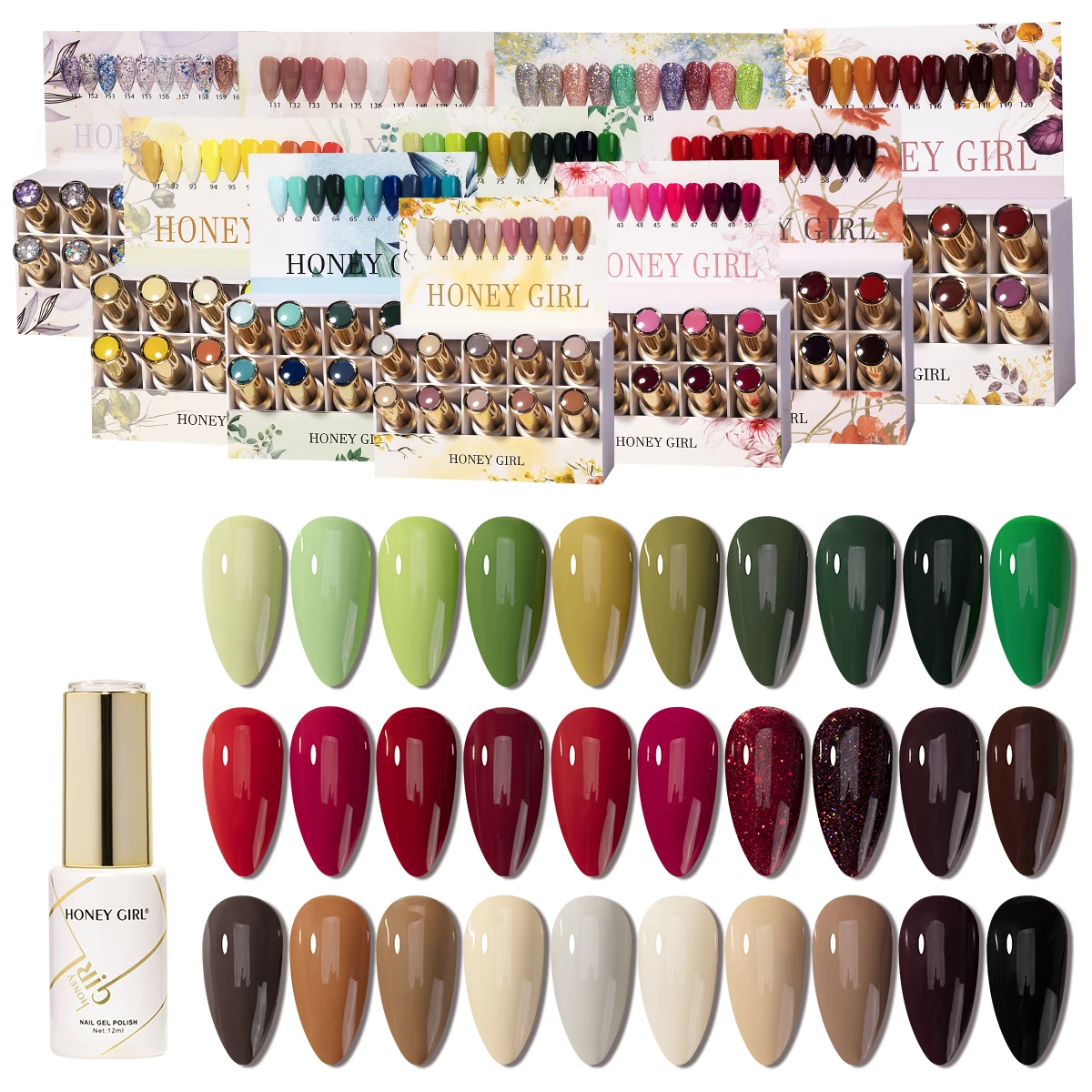 

160-color Nail Polish Set, Popular For All Seasons, Multi-color, Versatile, Whitening, Morning Light Therapy Gel-9 color Set