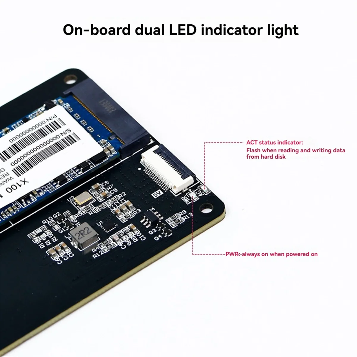 

ABXHA For Raspberry Pi 5 Dedicated PCIE to M.2 NVME SSD State Drive Expansion Board 2230 2242 2260 2280 Support Pi5 Cooler