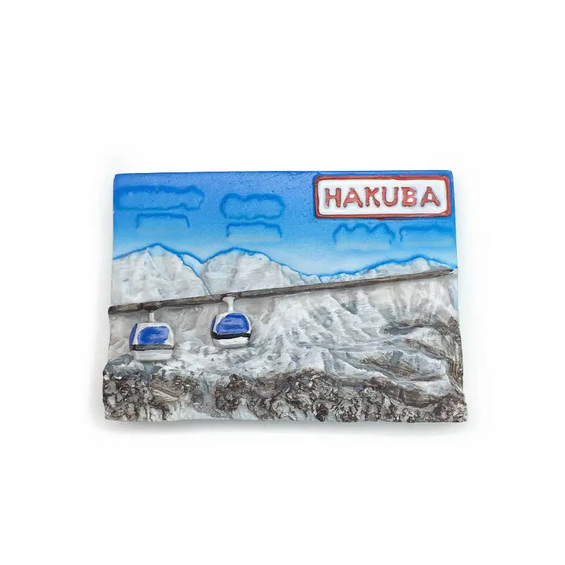 

Japanese White Horse Village Creative Snow Mountain Scenery Cultural and Creative High-Value Magnetic Fridge Magnets Travel Home
