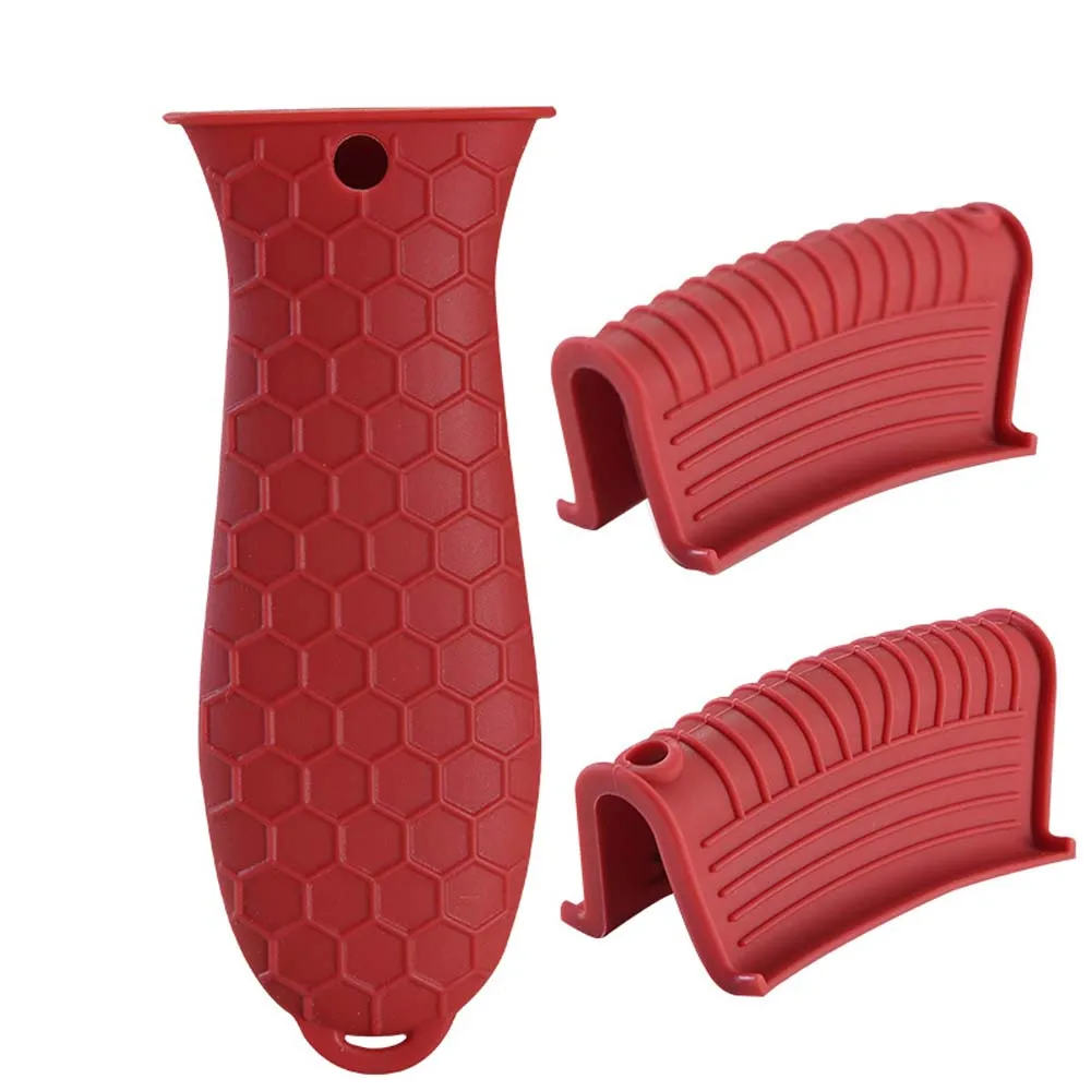Heat Resistant Cooking Silicone Cookware Pot Clips Pan Handle Cover Kitchen Accessories Pot Handle Holder Protective Cover