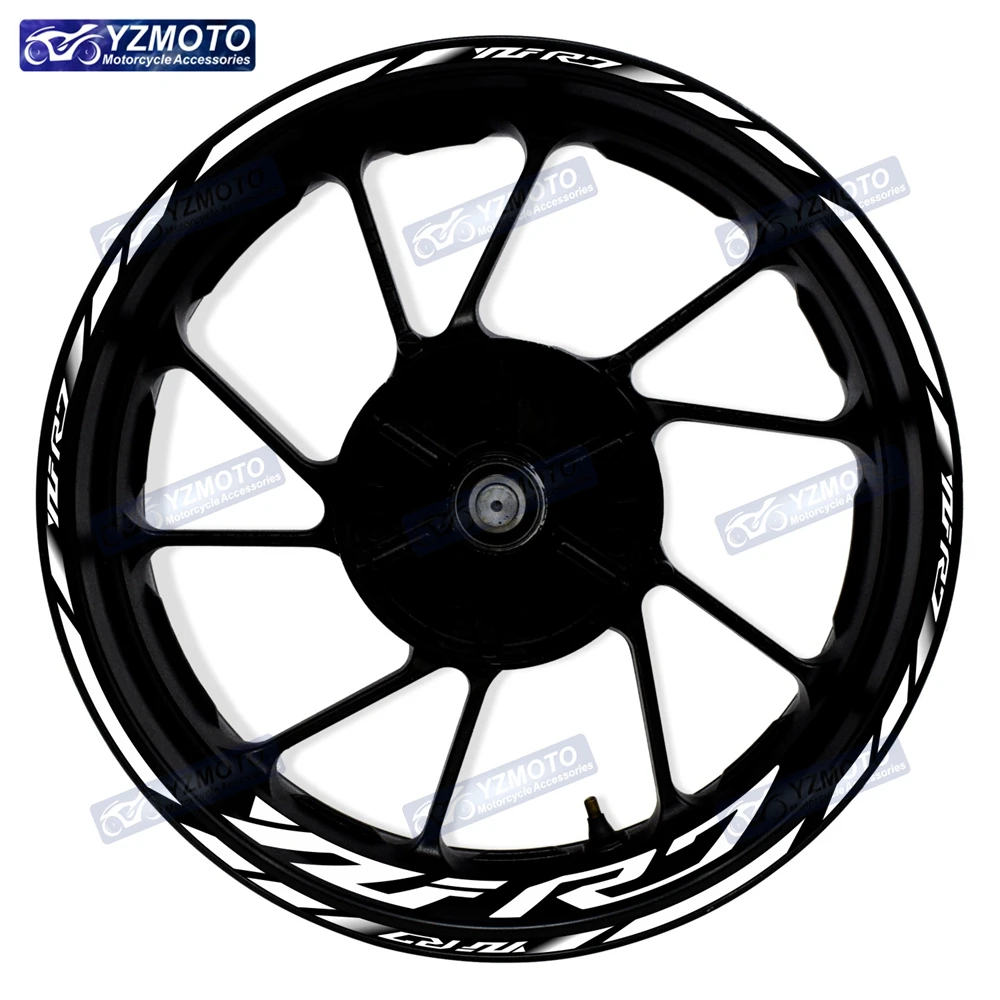 For Yamaha YZF R7 Motorcycle RACING Front And Rear Wheel Hub 17 Inch Sticker Waterproof Reflective Rim Decal Stickers Decorate