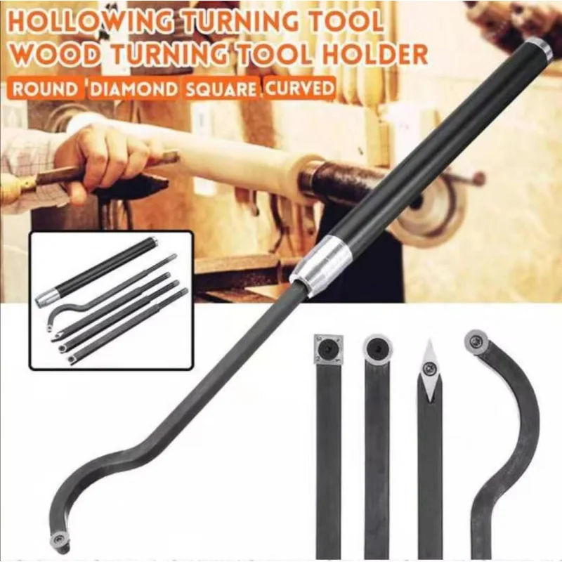 DIYWood Spin Handheld Discard Wood Turning Tool Hollowing  Lathe Tool Bend Profiling Cutter Bar