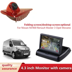 HD Car Night Vision Brake Light Reverse Camera With 4.3 Inch Car Display Screen For Nissan NV400 Renault Master 3 Opel Movano