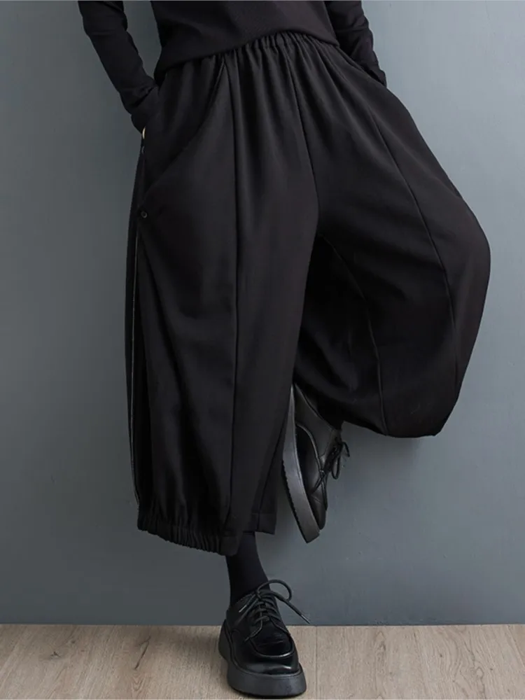 Oversized Autumn Winter New Wide Leg Pant Women Casual Loose Ladies Trousers Pleated Fashion High Waist Woman Lantern Pants 2023