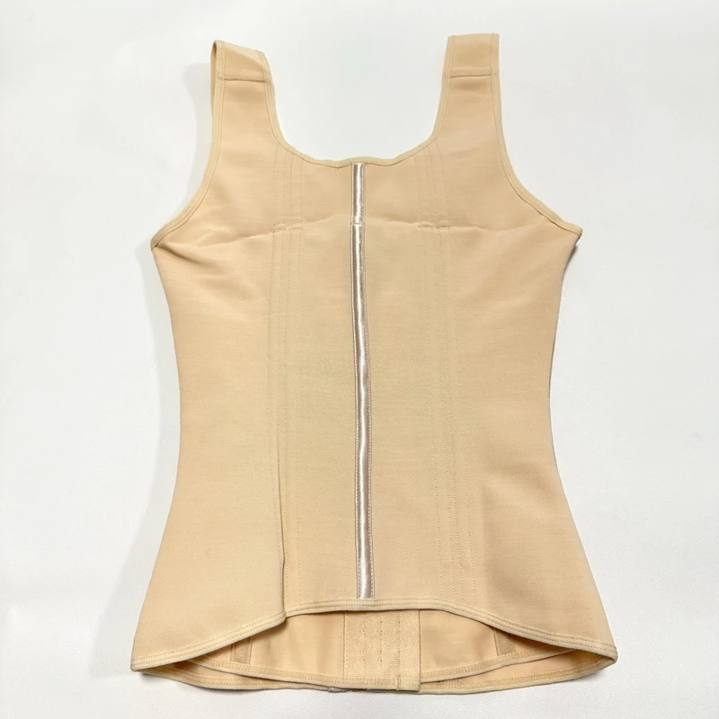 Faja Reductora de Cintura para Mujer con Cremallera y Tirantes Ajustables, 3 Hileras de Ganchos, 17 Varillas de Acero, Control Abdominal Ligero, Moldeador Corporal Diario