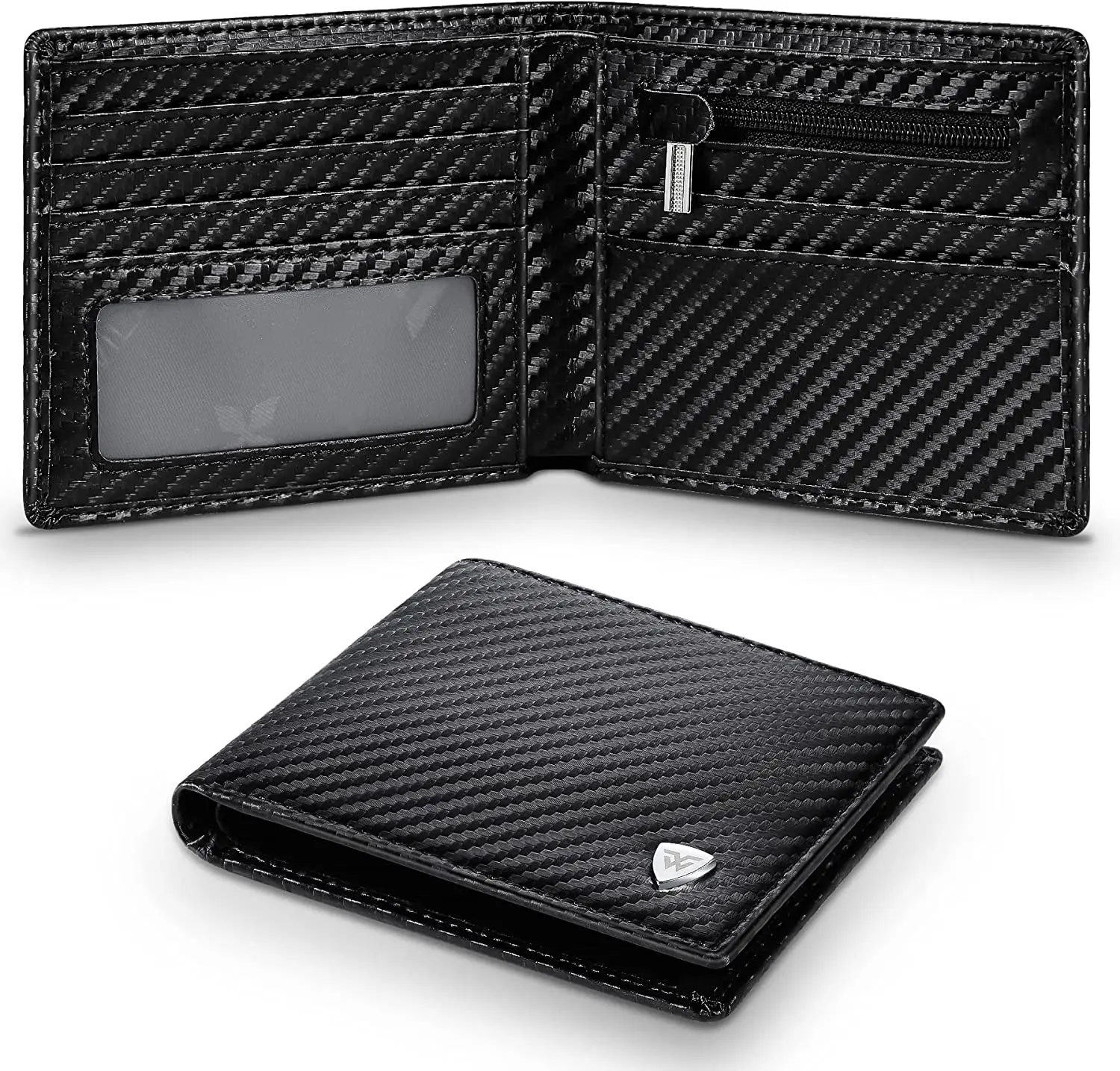 New Business Wallet, RFID Blocking Multi Card Slots With Zipper Coin Clip Men\'s Wallet Fashion Coin Purse