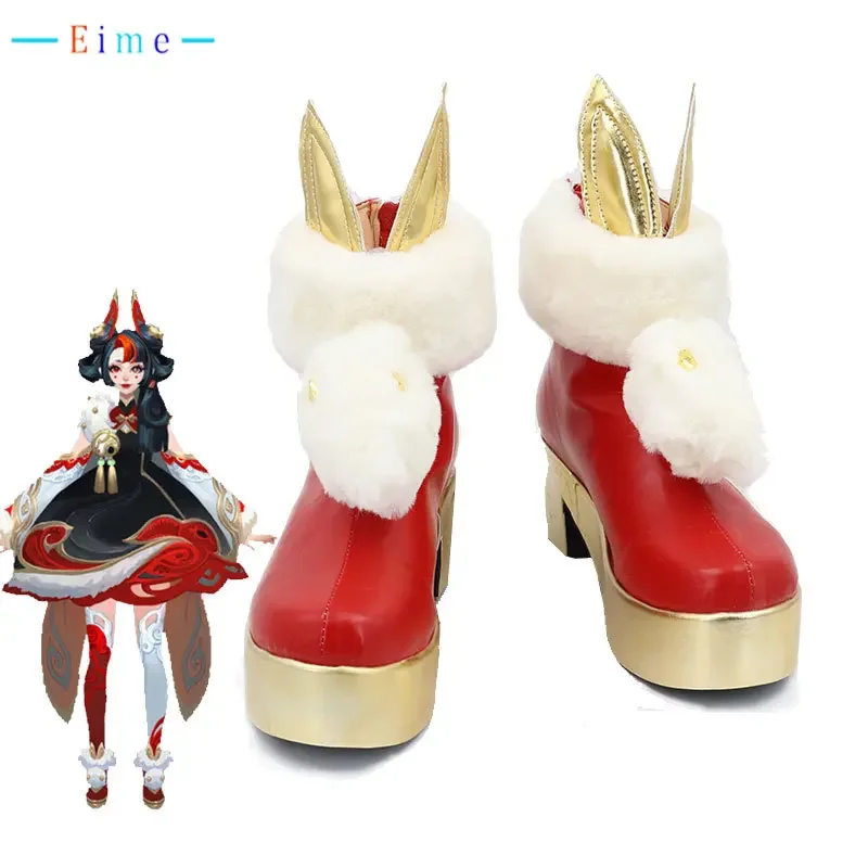 Game LOL Gwen Cosplay Shoes Halloween Carnival Boots PU Shoes PU Leather Shoes Cosplay Props Custom Made