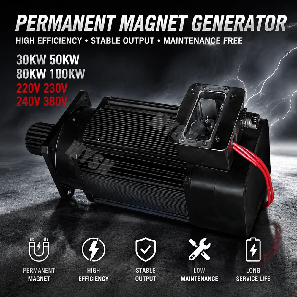 30000W 50000W Industrial Permanent Magnet Generator 220V230V380V DIY Durable Generator Kits Magnetic Alternator Household Dynamo