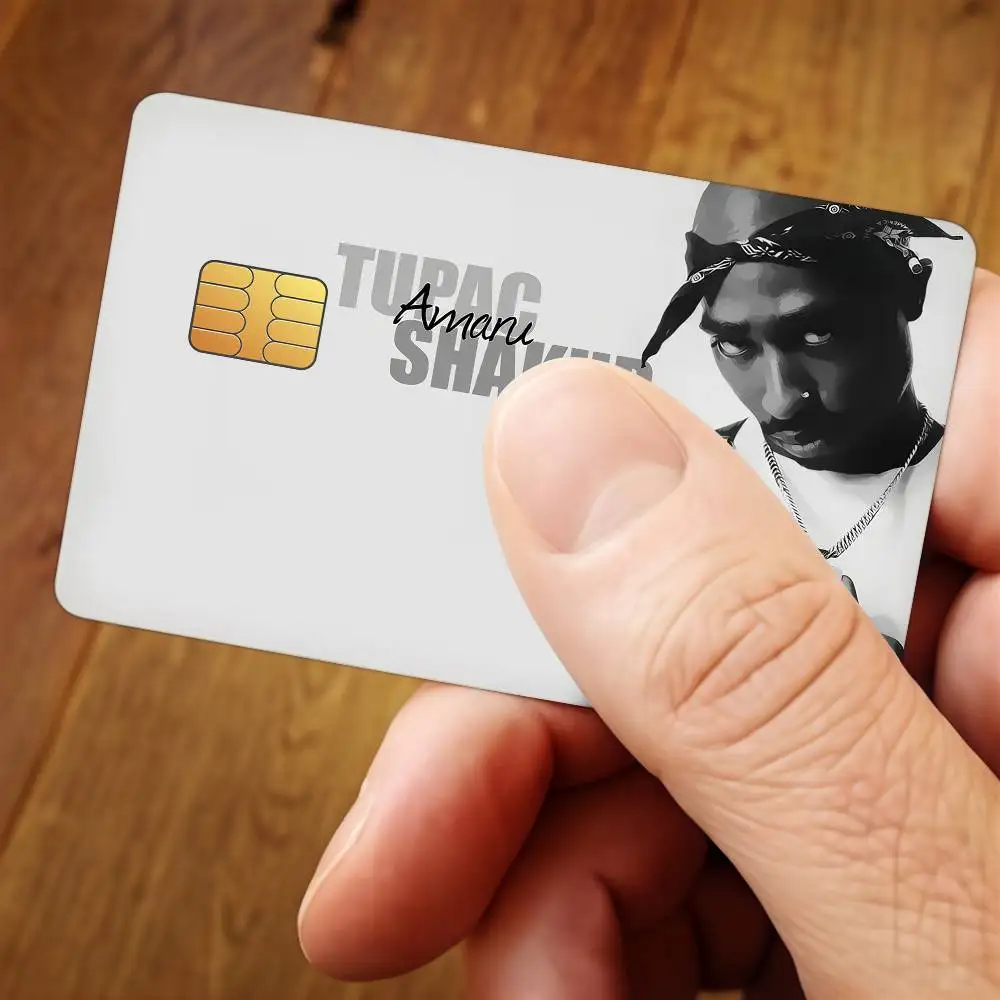 Singer Tupac Shakur Credit Card Stickers For Bank Card Bus Metro Cards Waterproof Anti-Scratch Gift 4PCS