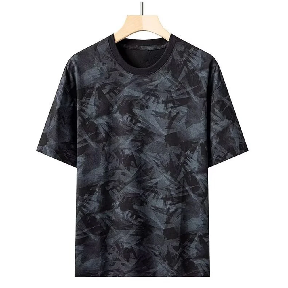 Summer Men's Printed Short Sleeve O-Neck T-shirts Blouse Activewear Pullovers Tops Fashion Casual Man Tees