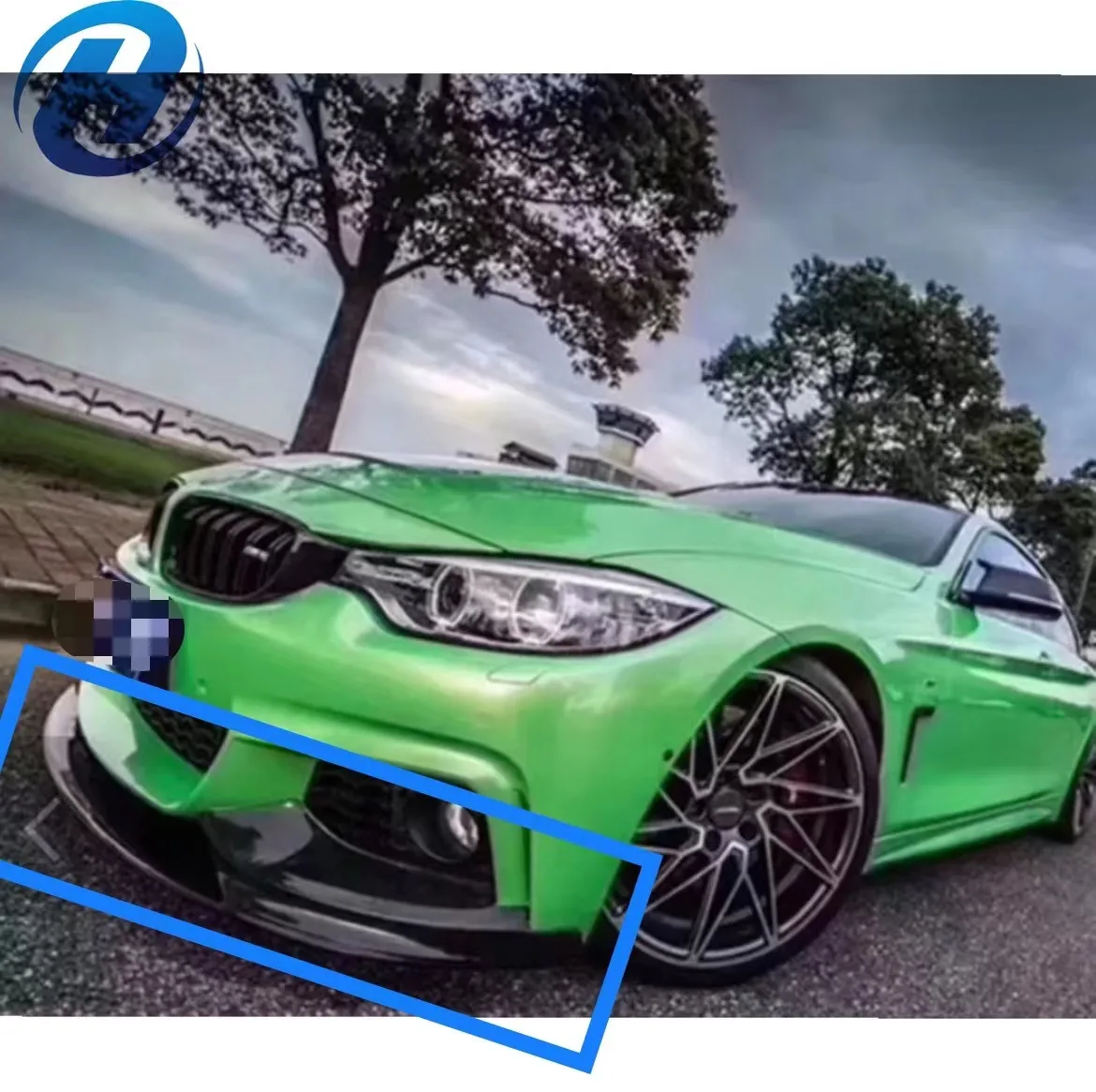 HGD Fit for BMWs 4 Series F32 F33 F36 MP Style refit carbon fiber front lip front bumper lip