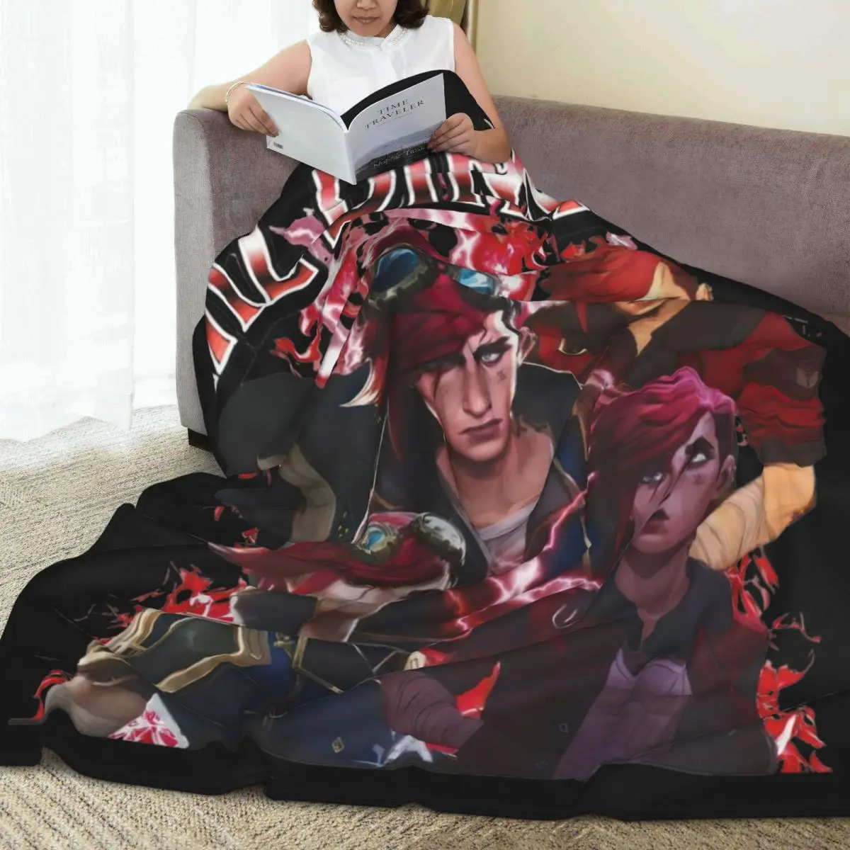 Vi Jayce Caitlyn Viktor Jesus Sevika غامض بطانية الصوف الخريف/الشتاء فيلم لعبة رمي بطانية للأريكة أفخم رقيقة لحاف #3