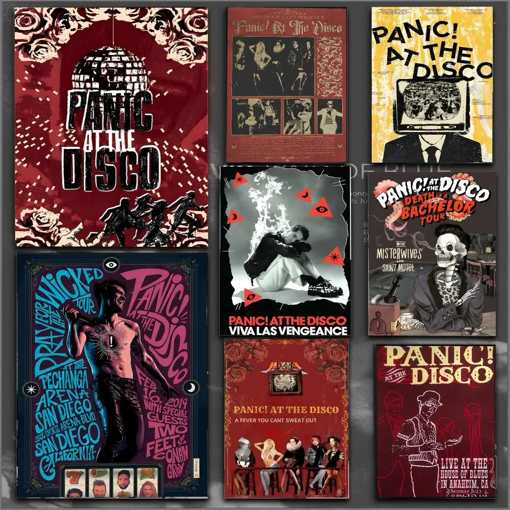 Panic! At The Disco Band Retro Pop Rock Poster Modern Aesthetic Wall Art Print Minimalist Bedroom Living Room Home Decor Gift