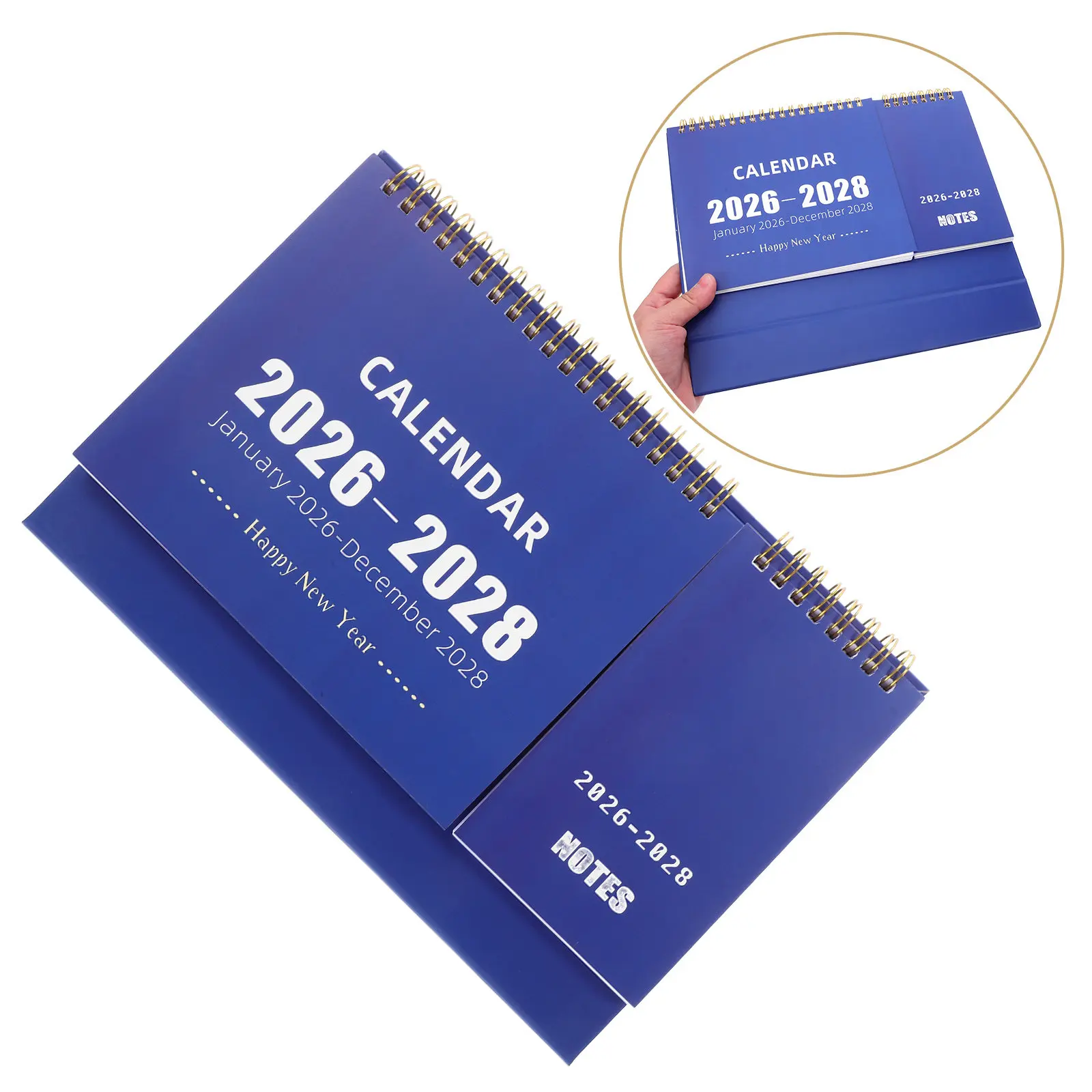 

Desk Calendar 2026-2028 Monthly Planner Thick Paper Spiral Bound for Office Home School Language Learning Organizer