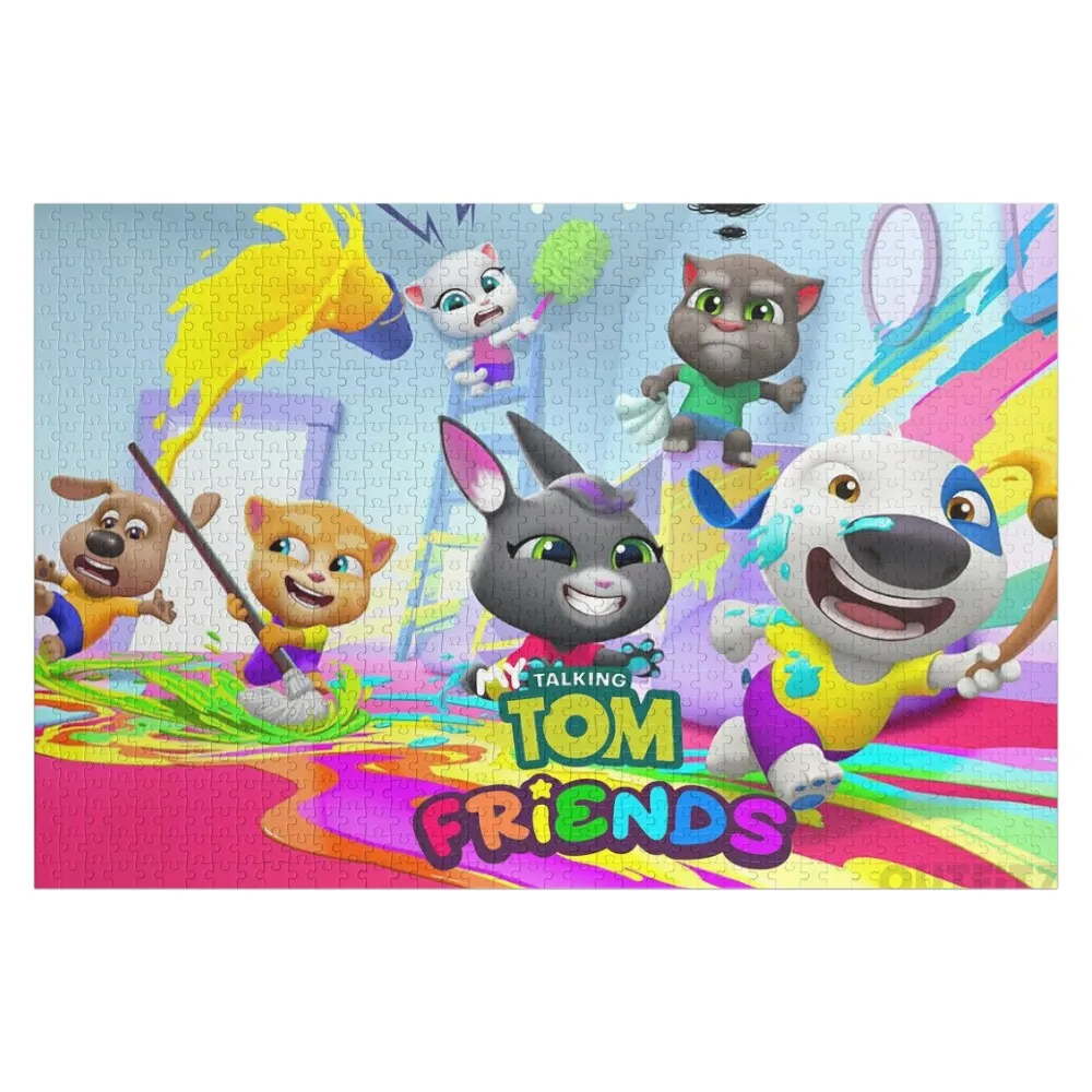 

Copy of My Tom and 2 friends Talking About Jigsaw Puzzle Custom With Photo Customizable Gift Animal Puzzle