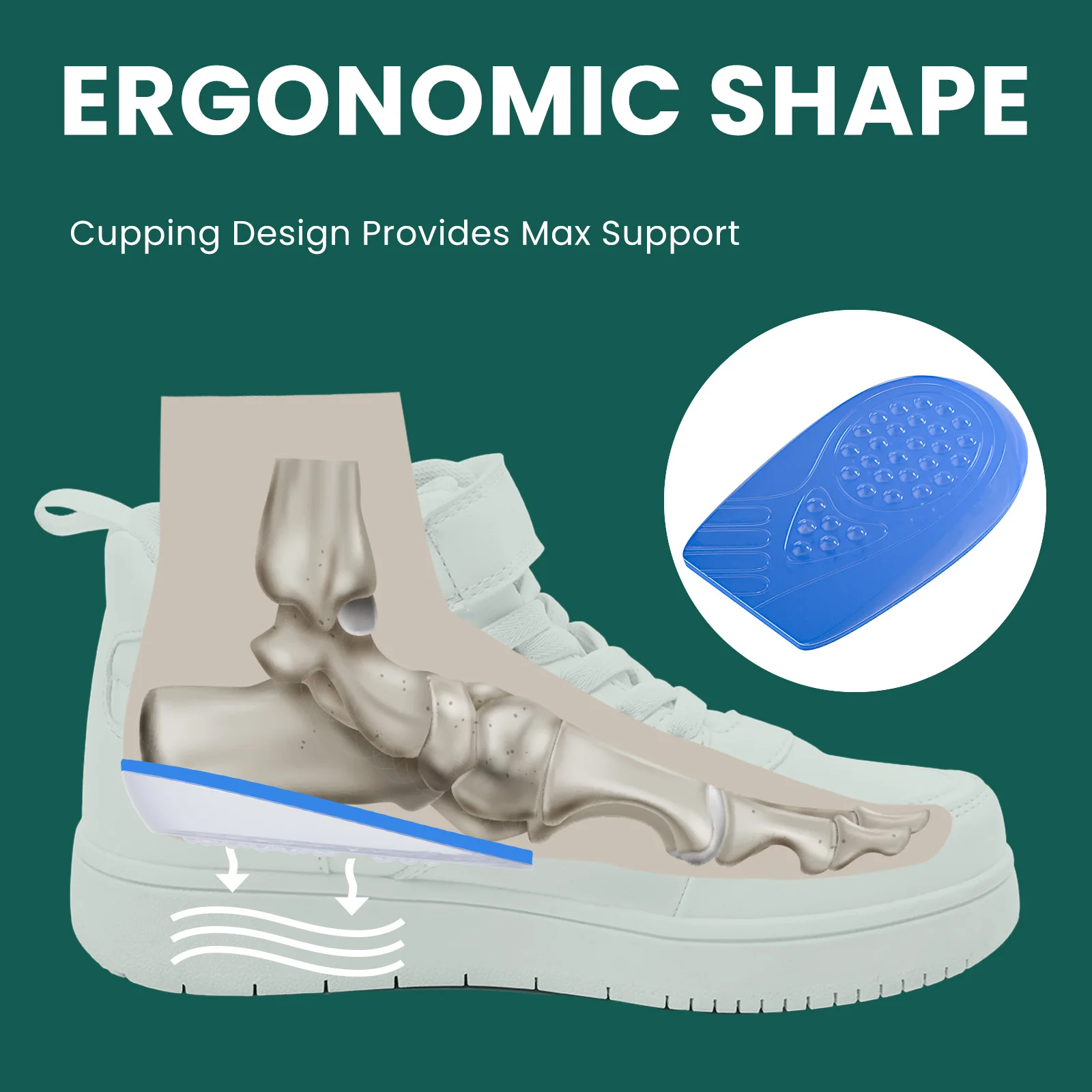 2Pcs/Pair Height Increase Insole Invisible Heightening Cushion Shoe Inserts Variable Height Insoles Adjustable Cut Foot Pads