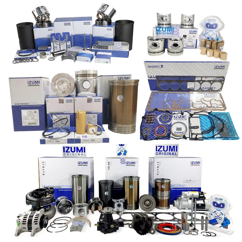 Izumi H07C H07D K13C J08E P11C Overhaul Parts Cylinder Liner Kit Piston Ring Gasket Water Fuel Pump Injector Hino Rebuild Kit