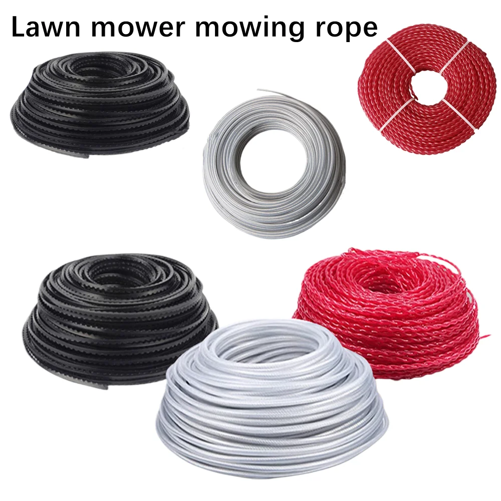 Gardening Electric Tools Lawn Mower Accessories Straw Rope Steel Band Serrated Wear-Resistant Nylon Cable Straw Head Trimmer