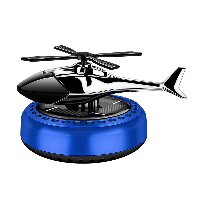 Helicopter Propeller Solar Air Freshener - Styling Car Interior Decor Aromatherapy Diffuser with Rotary Perfume, Solar Powered