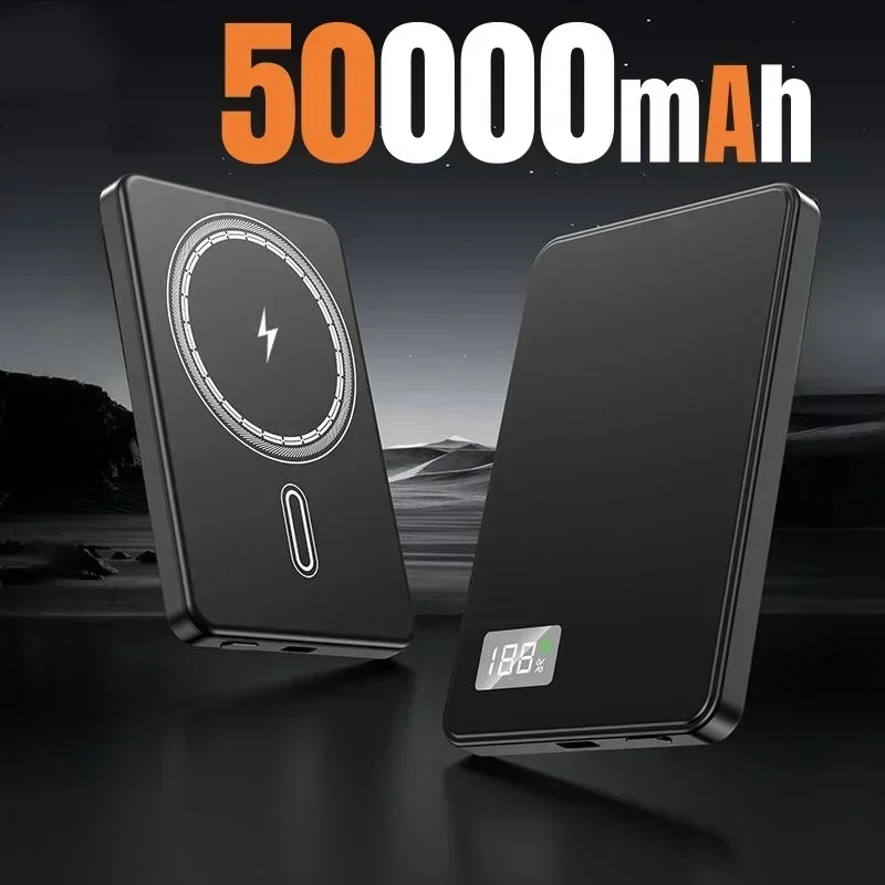 500000mAh Draadloze Magnetische Powerbank Snelladen Draagbare PD22.5W Externe Batterij voor Magsafe voor iPhone17 Samsung Xiaomi