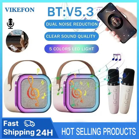 K12 블루투스 가라오케 기계 휴대용 5.3 PA 스피커 시스템 1-2 무선 마이크 홈 가족 노래 어린이 선물 Best5