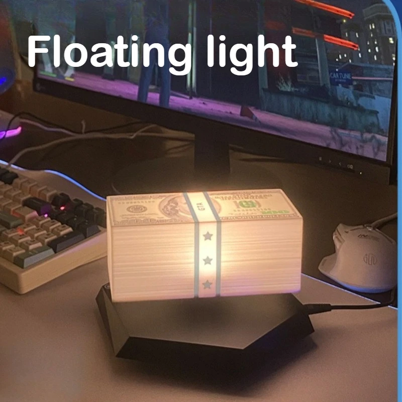 Luz Noturna Decorativa de Levitação Magnética com Dólar Americano, Tecnologia de Ponta, Presente