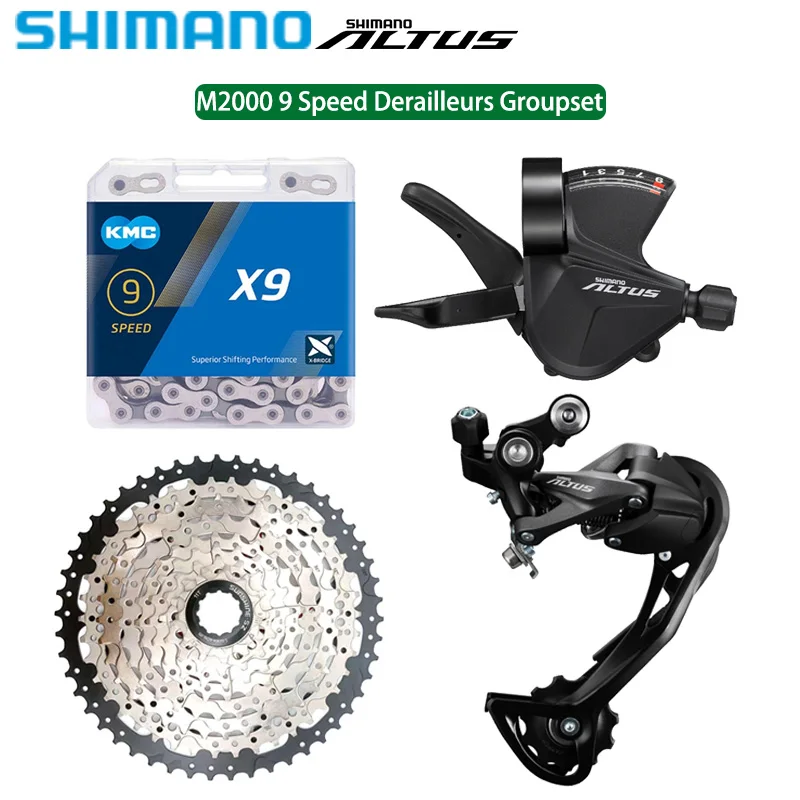 

SHIMANO ALTUS M2000 Group 1x9 Speed 9s SL-M2010 Right Shifter Lever RD-M2000 SGS 9v Rear Derailleur X9 Chain 36T Cassette