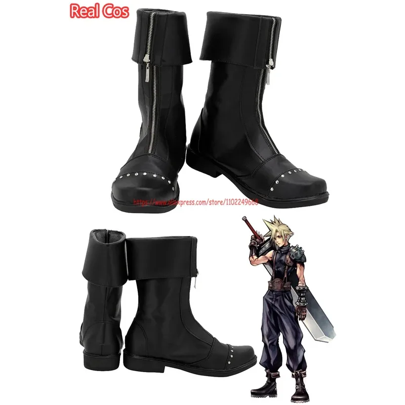 

RealCos Cloud Strife Обувь для косплея Фэнтезийный костюм Аксессуары Final Fantasy VII Маскировочные ботинки для взрослых мужчин Реквизит для вечеринки на Хэллоуин