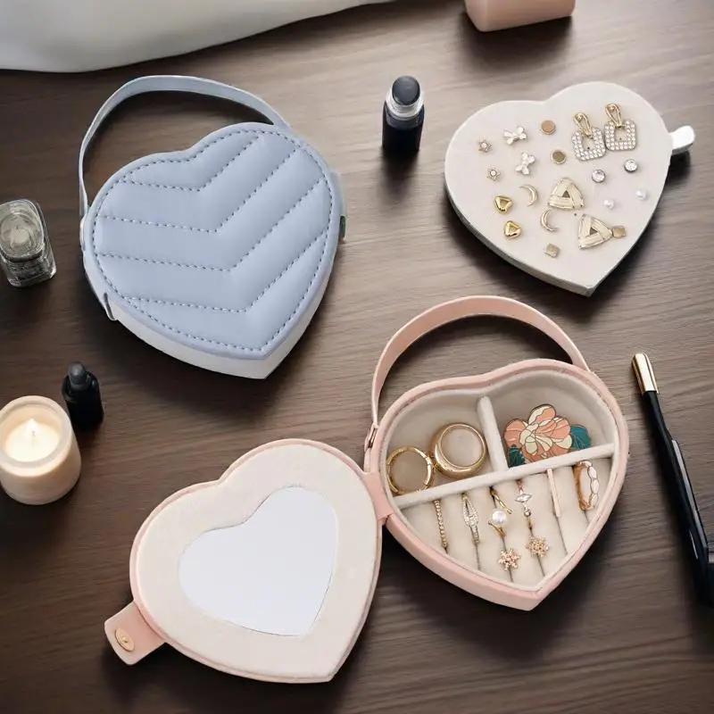 

Lover's gift heart-shaped jewelry box gift handbag accessory storage box stud earrings ring jewelry box