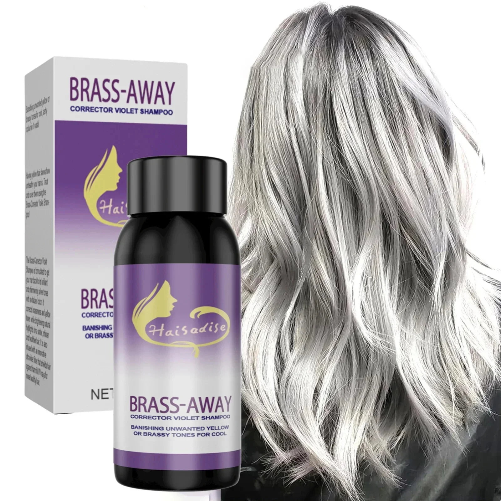 Purple Hair Dye Shampoo for Blonde to Cover Gray Non-irritating Hair Fading Yellow After Bleach Hair Shampoo Gray Hair Remedy