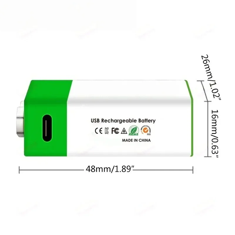 In Stock  For Square Microphone Multimeter Instrument Smoke Alarm Beauty Device Rechargeable Battery 9V 12800mAh 6F22
