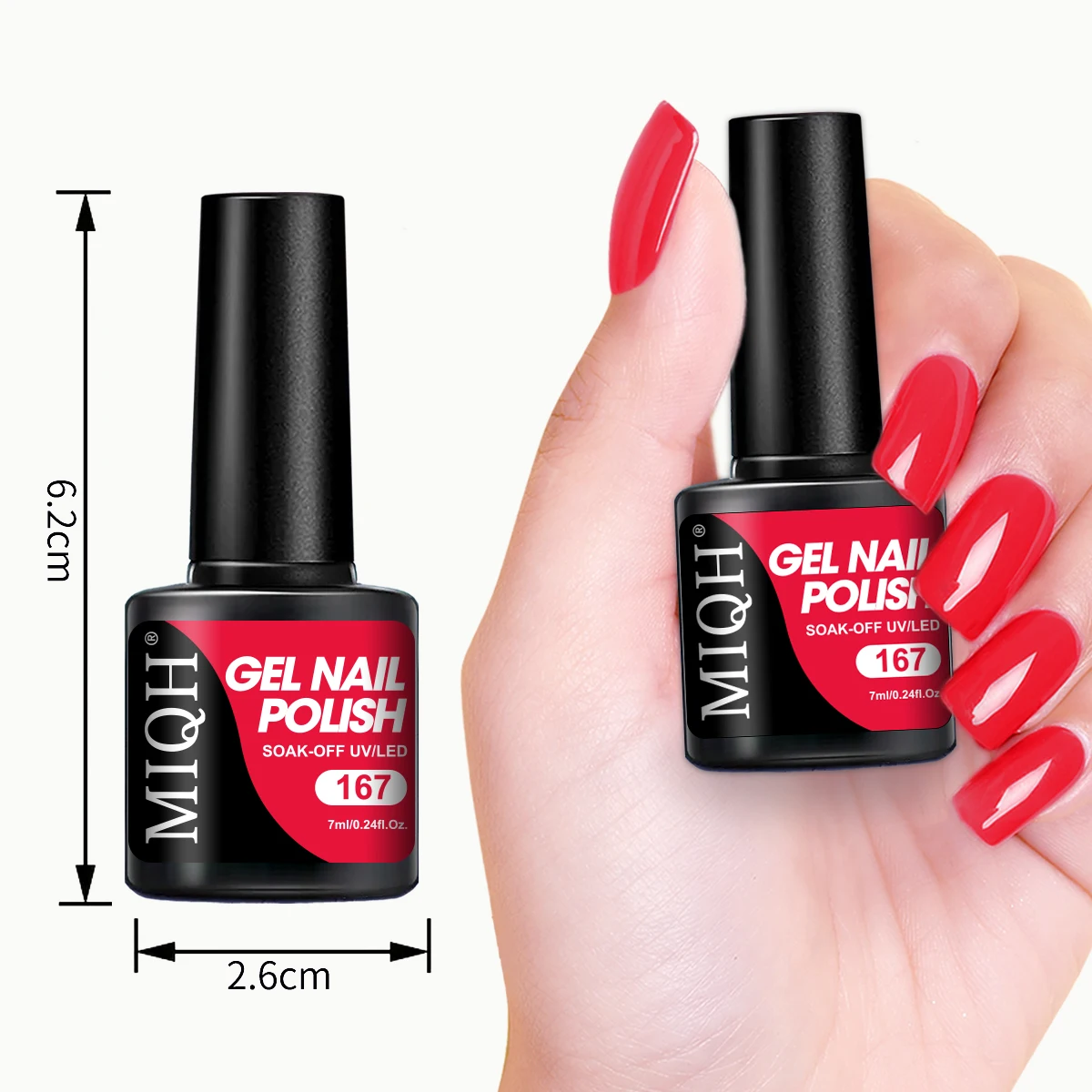 UV Gel Nail Polish Set - 7ml Base & No-Wipe Top Coat Duo, Peel-Off, Lead-Free, Scent-Free with Crystal Finish - Perfect for Prof