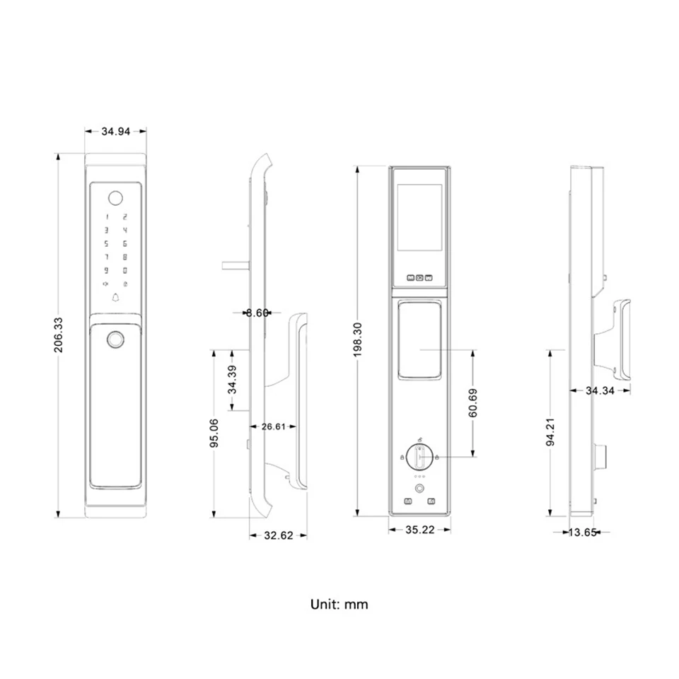 Приложение zc02 TTlock, умный замок, биометрический отпечаток пальца, полностью автоматический умный дверной замок с камерой, цифровой дверной просмотрщик, умный замок