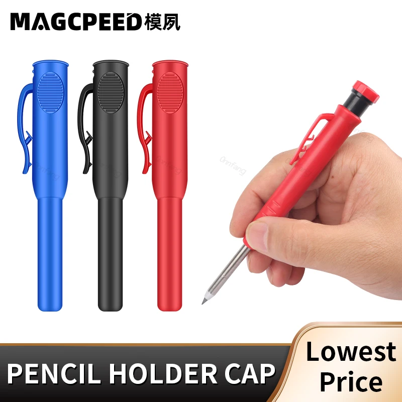 Onnfang 1PC Carpenter Scribing Pen Holder 6 cores para marcadores de lápis buraco profundo Stand Clipe de bolso Marcação Scribe Woodworker Cap