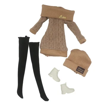Vêtements de poupée fins de 30cm, pull décontracté quotidien, costume de 4 pièces pour filles, jouet habillé, accessoires de poupée