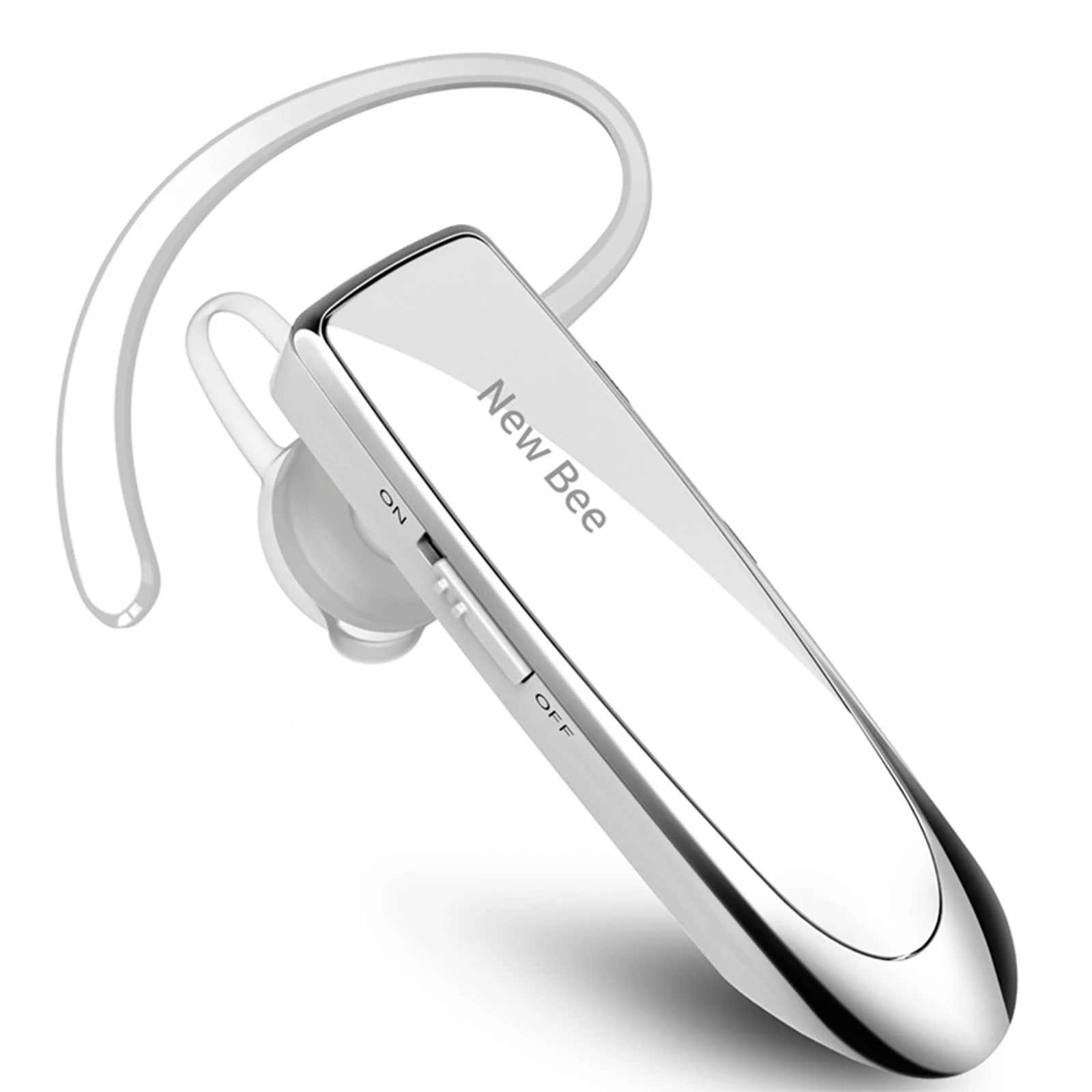 NEWBEE Enkele draadloze Bluetooth-headset Oortelefoon Ruisonderdrukkende microfoon Sporthoofdtelefoon Handsfree oordopjes 24-uurs rijden Kantoor