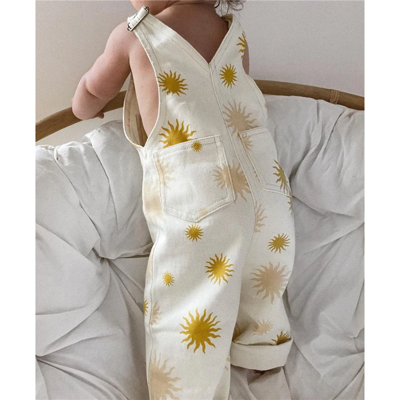 

Fashion Kids Baby Girls Clothes Sleeveless Flower/Sun Print Jumpsuit Playsuits Outfits Summer Sunsuit Overall Children Clothing