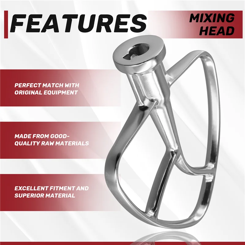 A94E-Stainless Steel Flat Beater For Kitchen Aid 4.5 Qt - 5 Qt Tilt-Stand Mixer Attachments For Kitchen Baking Accessory