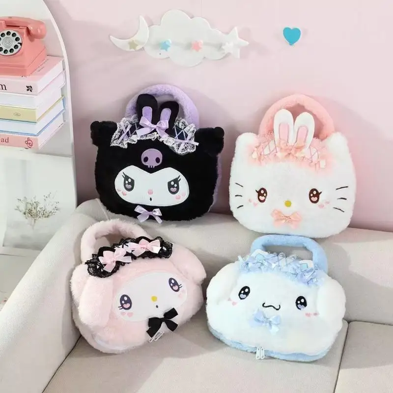 

Kawaii Sanrio Hobby Kuromi Cinnamoroll Hello Kitty плюшевое одеяло для ручной переноски сумка подушка кондиционер одеяло подарок на день рождения