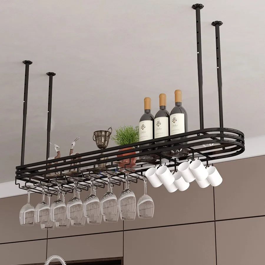 Red wine glass rack, light luxury high-end bar hanging red wine rack, upside-down goblet holder, household mug hanger