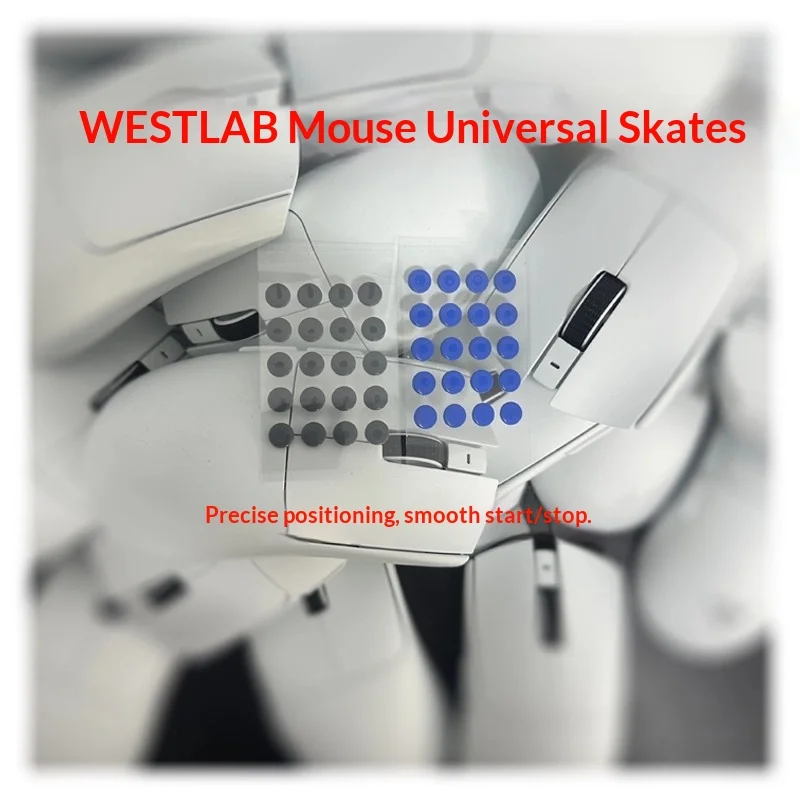 WestLab PTFE UPE+Soundproofing Foam Small Round Dots Mouse Skates Control Speed Mice Feet Glides For Cloth Hard Glass Mouse Pads