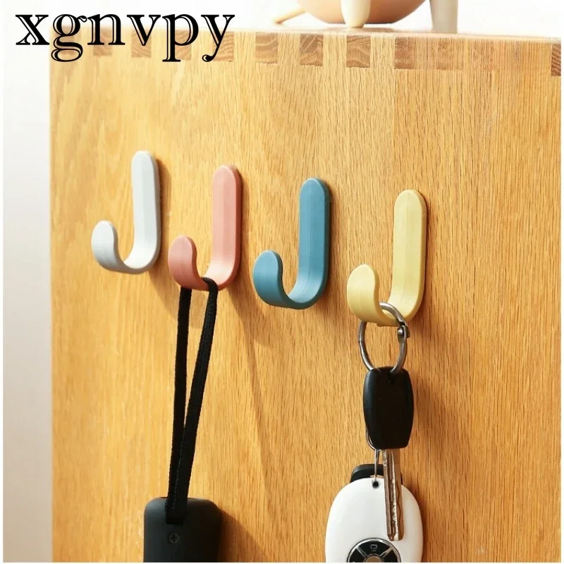 xgnvpy Simple J-hook Wall-mounted Nordic Wind No-punch Hook Household Traceless Coat and Cap Hook Mini Door Behind Sticky Hook