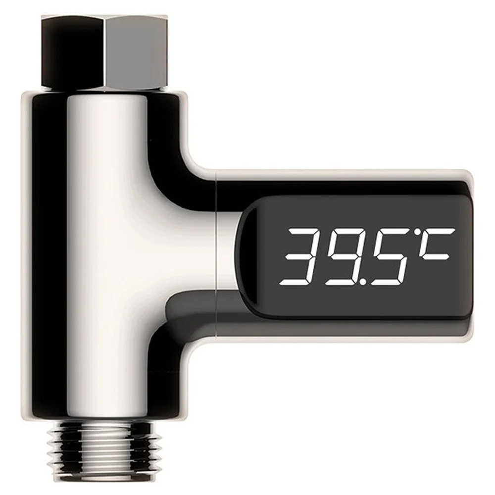 Led Display Celsius Water Temperature Meter Plastic 360 Degrees Rotation Electricity Shower Thermometer