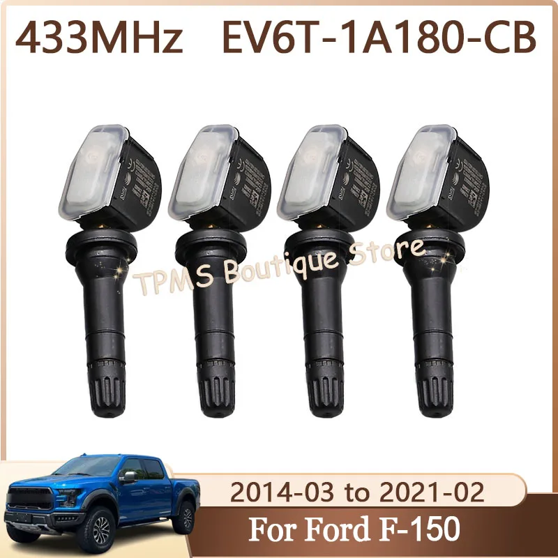 4pcs 433MHz EV6T-1A180-CB Tire Pressure Sensor Car Tire Sensors System For Ford F-150 Ecosport Escape Fiesta Van F-Series Ranger