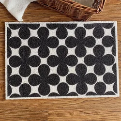 Vintage home floor mat, cut silk ring door mat, entrance foot mat, household outdoor mat
