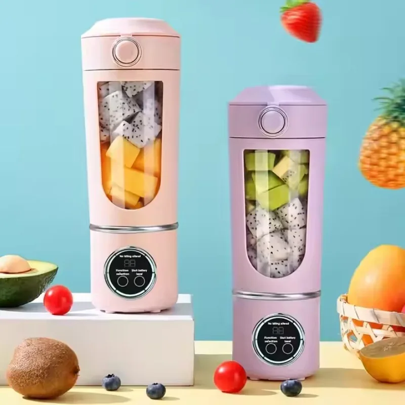 

STLF DZ WJW Advanced 2 in 1 Juicing Blender Digital Display Screen 700ML Mini Portable Fruit Vegetable Juicer USB Electric Juice